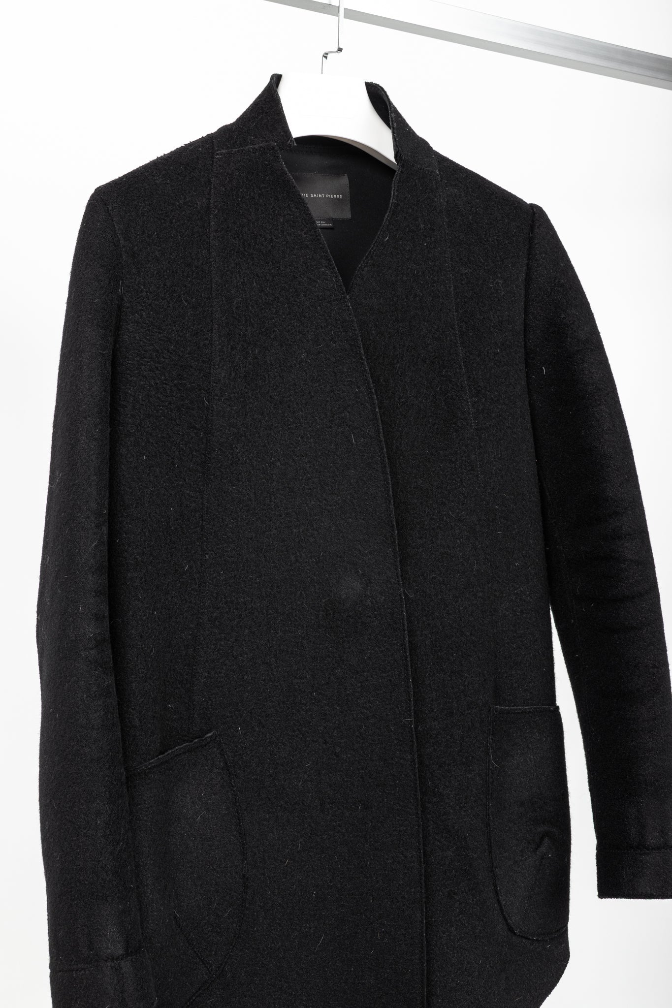 Marie Saint Pierre Black Boiled-Wool Blazer