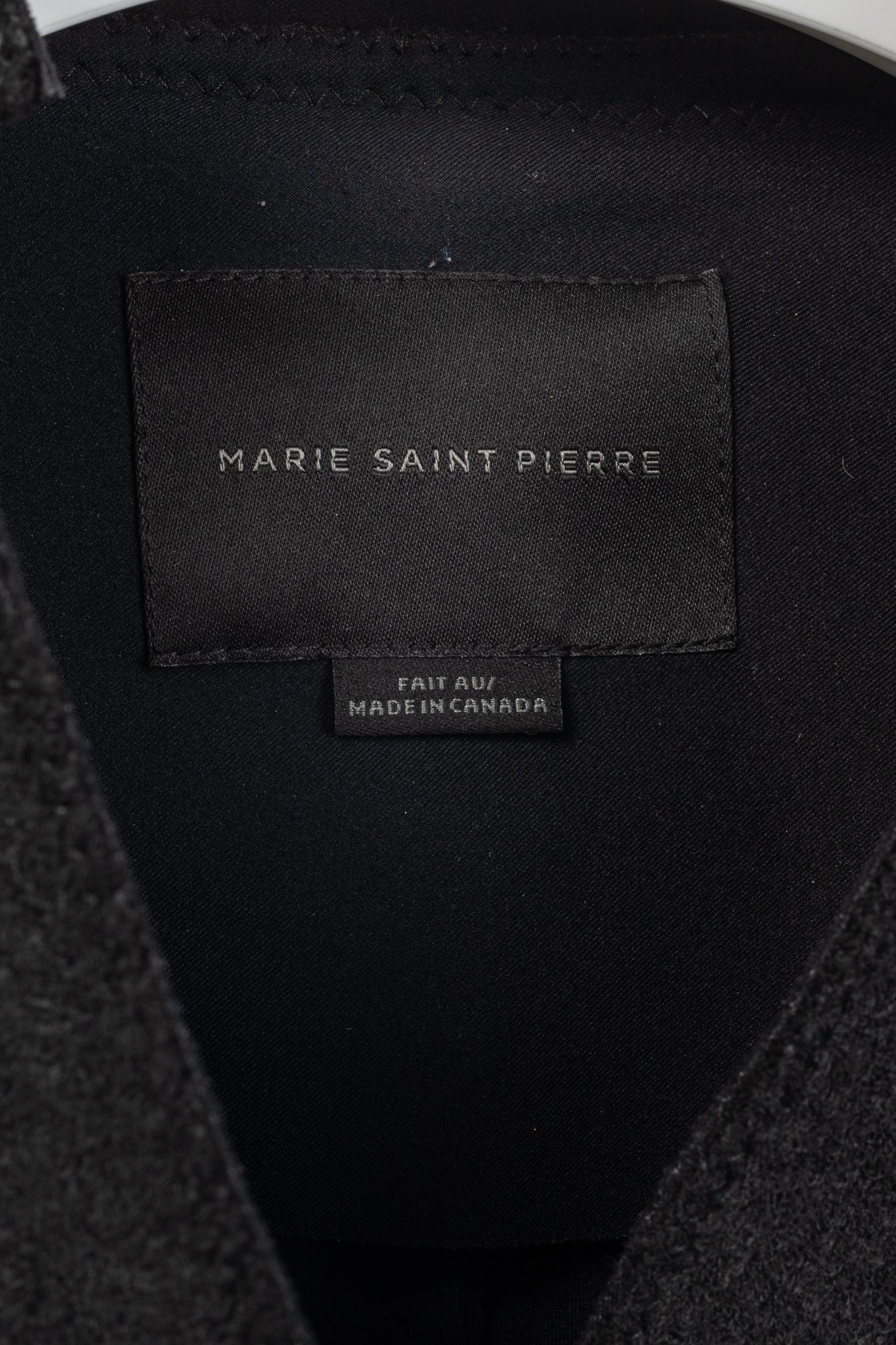 Marie Saint Pierre Black Boiled-Wool Blazer