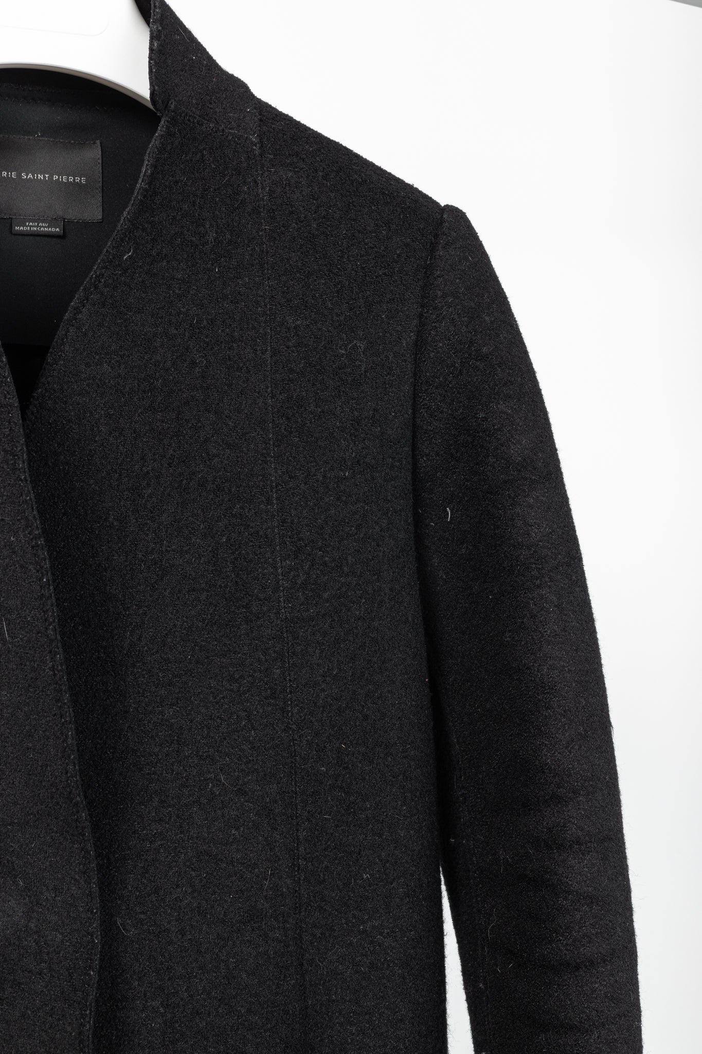 Marie Saint Pierre Black Boiled-Wool Blazer