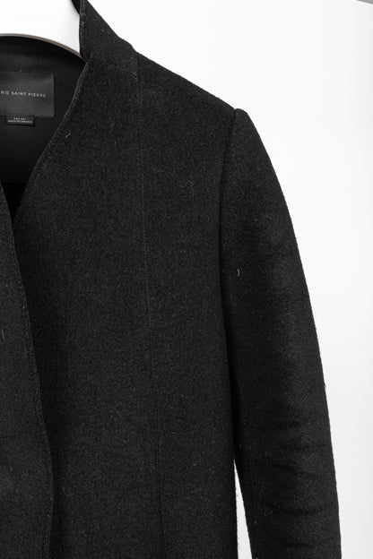 Marie Saint Pierre Black Boiled-Wool Blazer