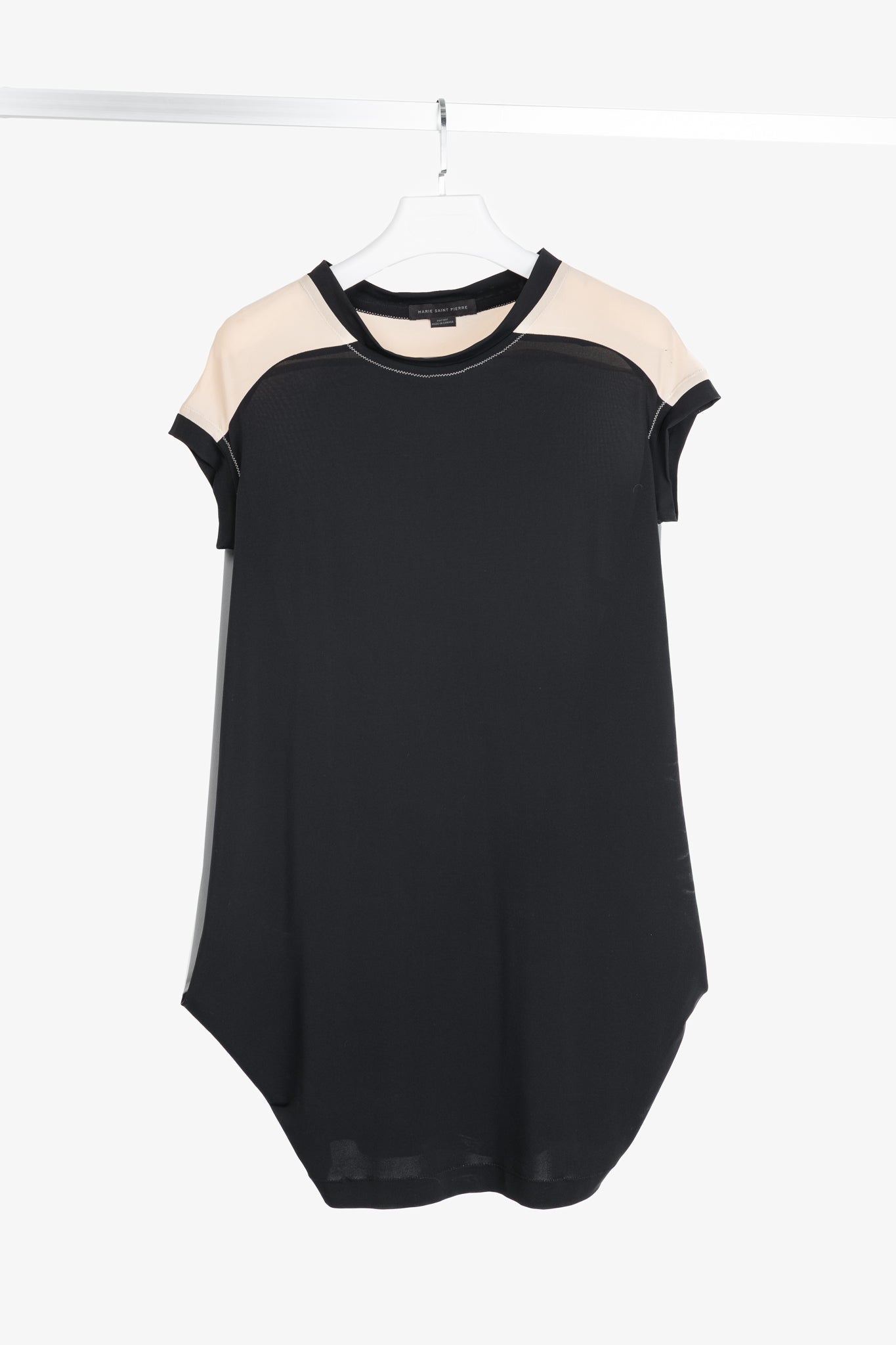 Marie Saint Pierre Black & Grey Colourblock Jersey Tunic