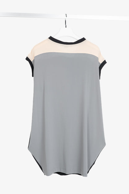 Marie Saint Pierre Black & Grey Colourblock Jersey Tunic