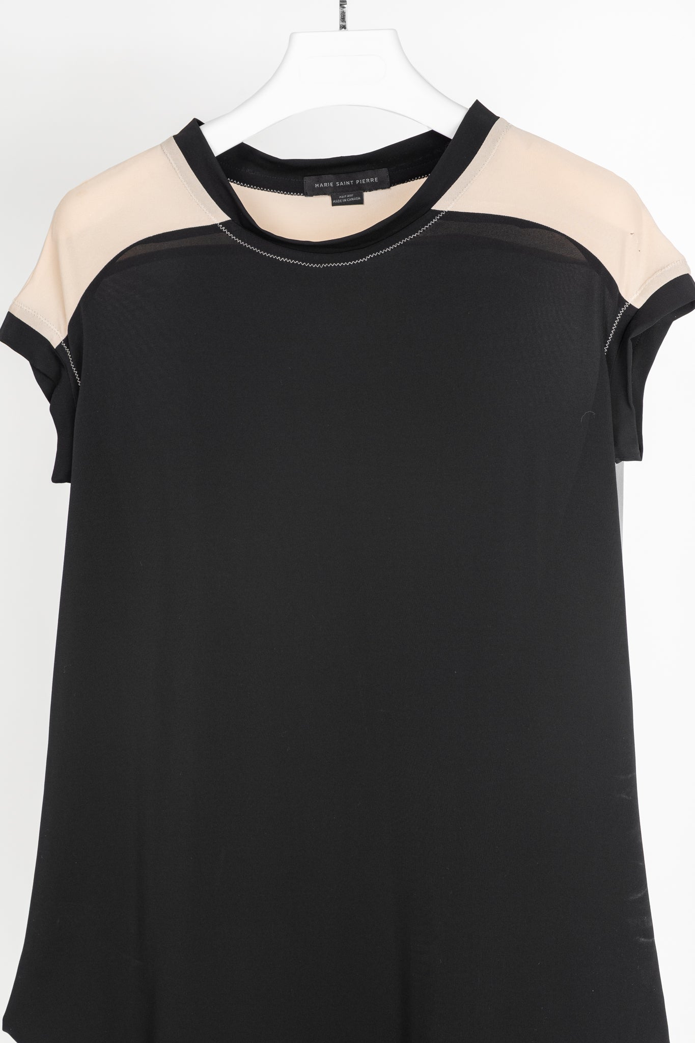 Marie Saint Pierre Black & Grey Colourblock Jersey Tunic