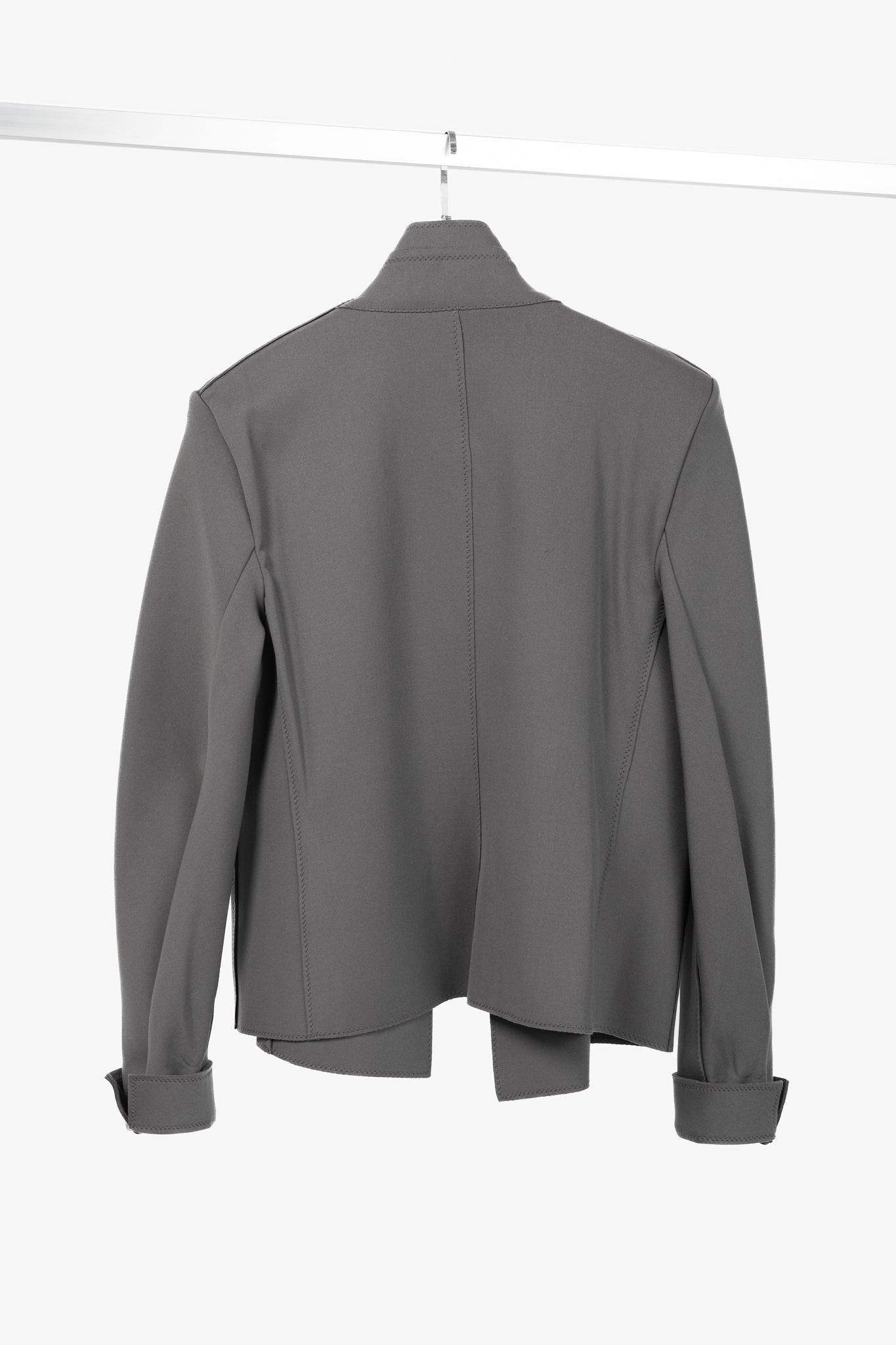 Marie Saint Pierre Grey Neoprene Open-Front Blazer
