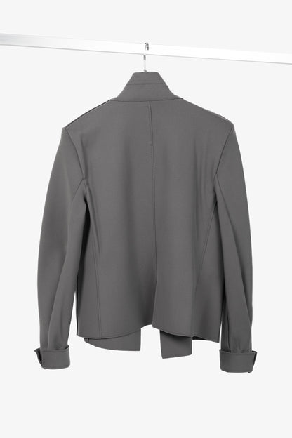Marie Saint Pierre Grey Neoprene Open-Front Blazer