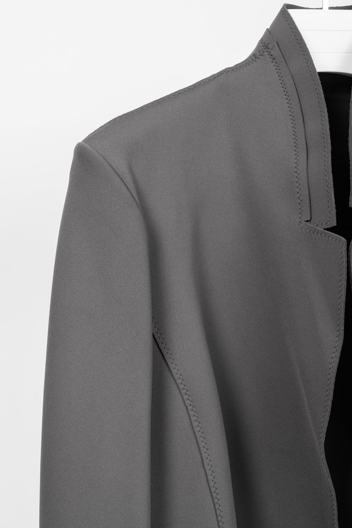 Marie Saint Pierre Grey Neoprene Open-Front Blazer