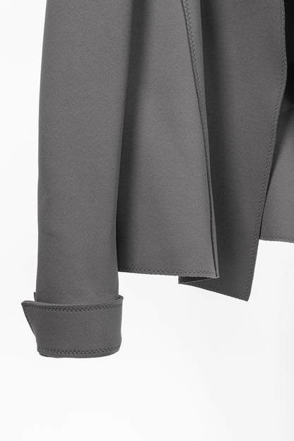 Marie Saint Pierre Grey Neoprene Open-Front Blazer