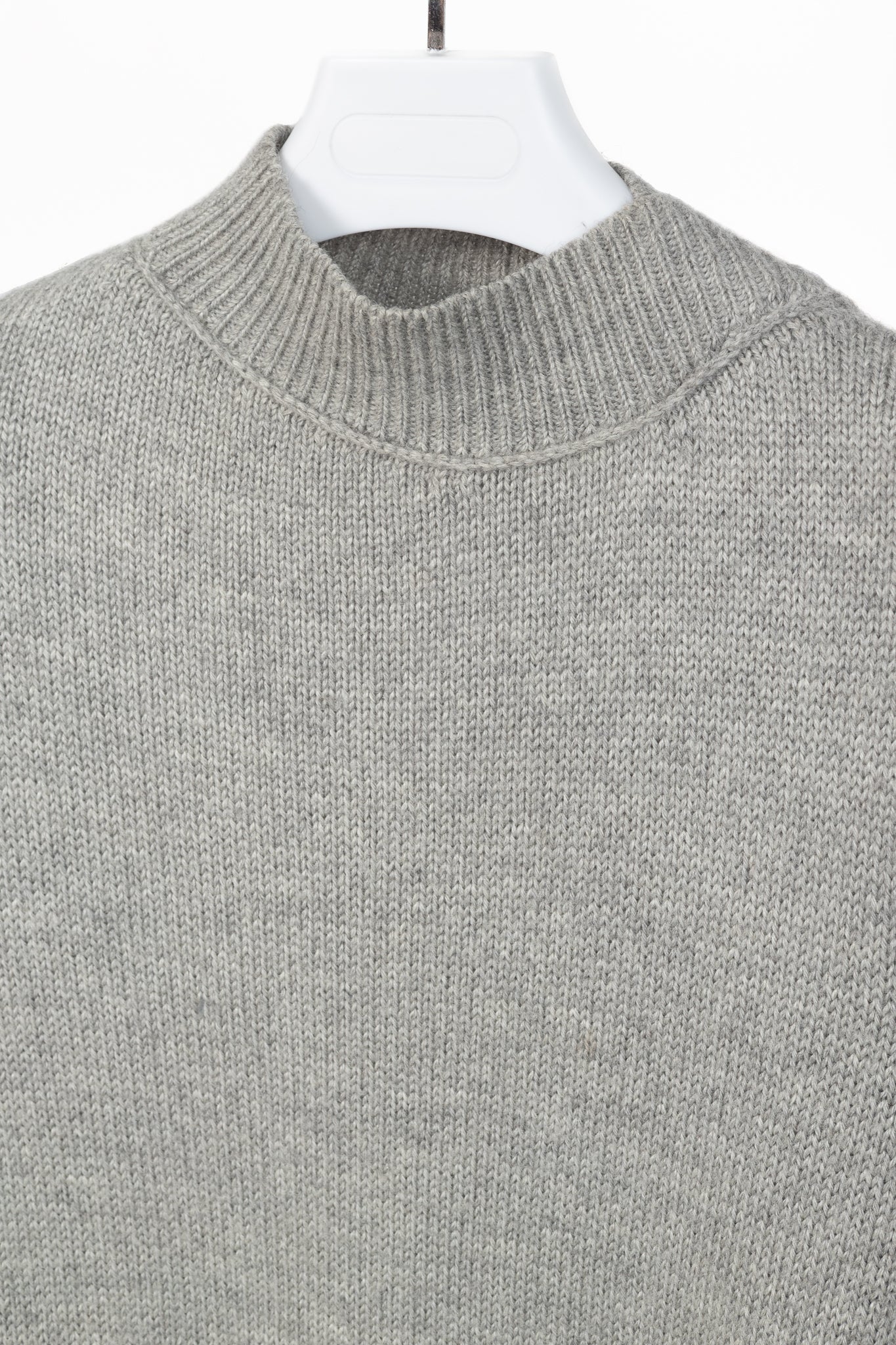 Marie Saint Pierre Grey Alpaca & Silk High-Neck Sweater