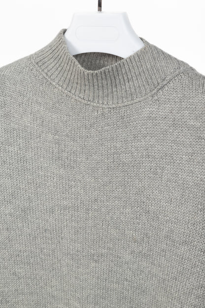 Marie Saint Pierre Grey Alpaca & Silk High-Neck Sweater