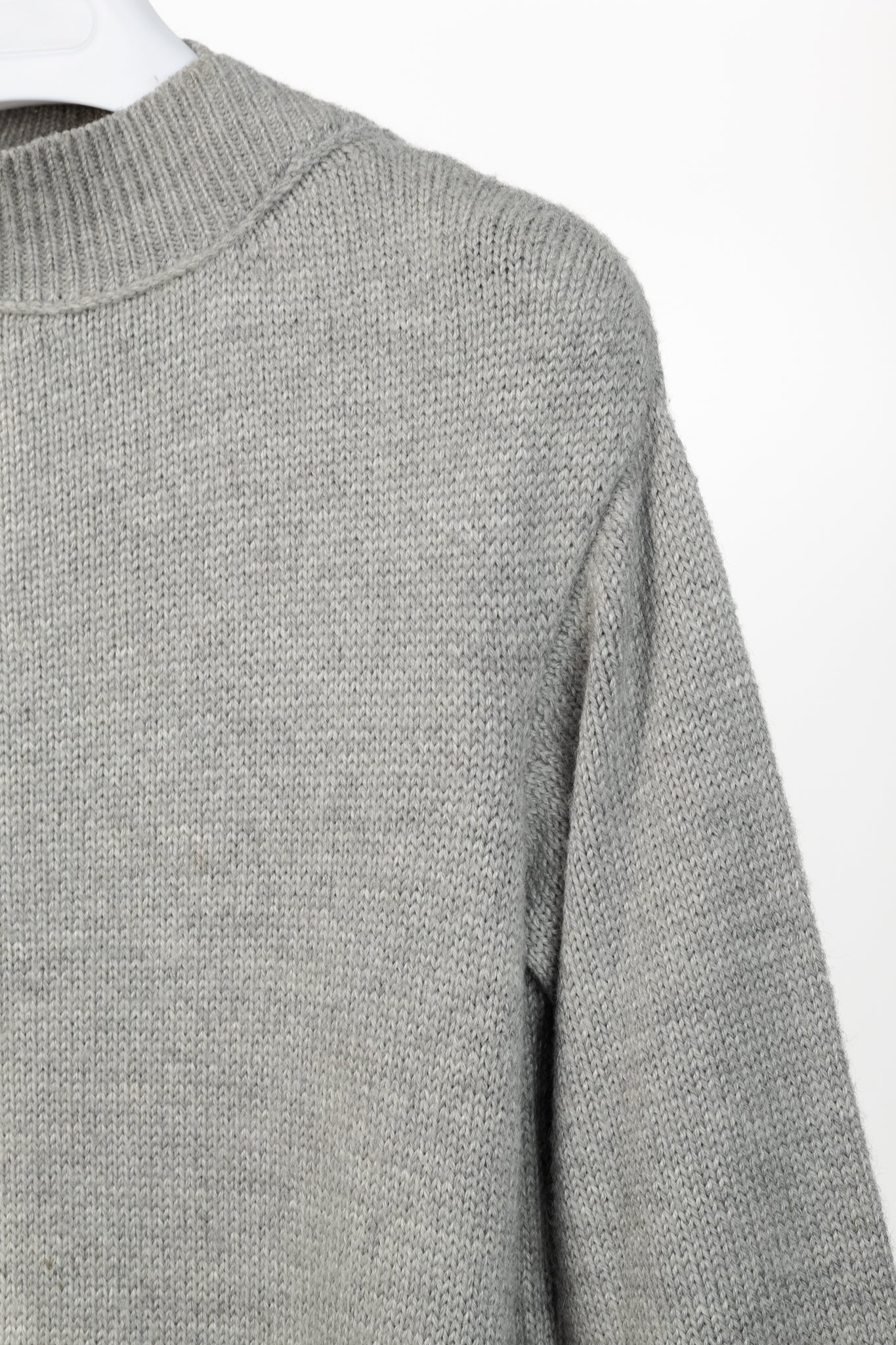Marie Saint Pierre Grey Alpaca & Silk High-Neck Sweater