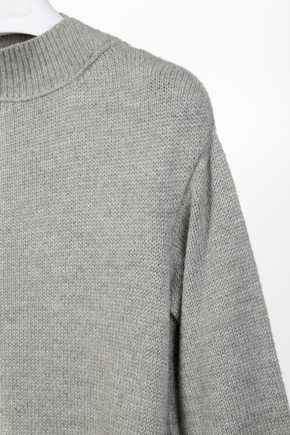 Marie Saint Pierre Grey Alpaca & Silk High-Neck Sweater