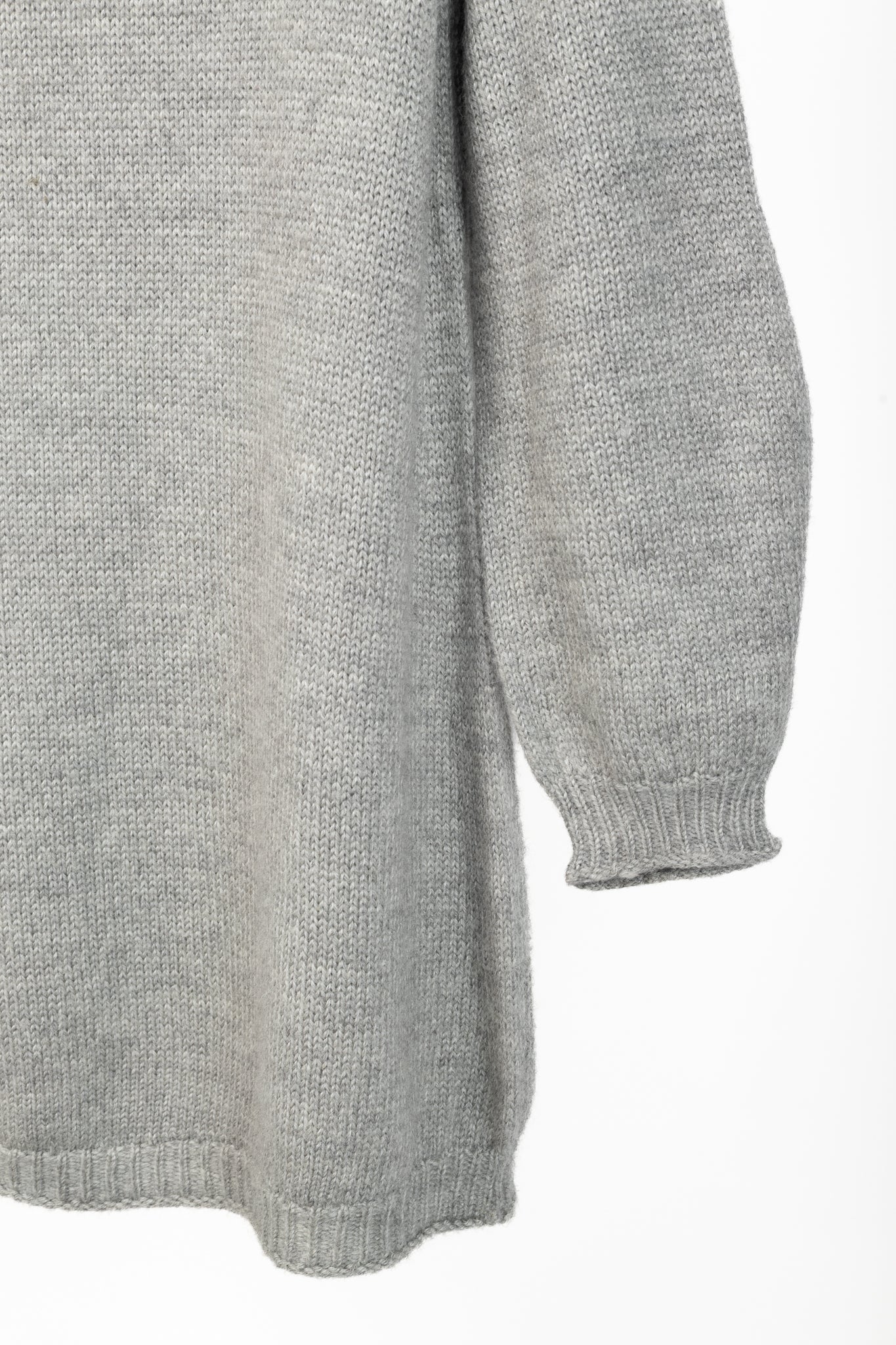 Marie Saint Pierre Grey Alpaca & Silk High-Neck Sweater