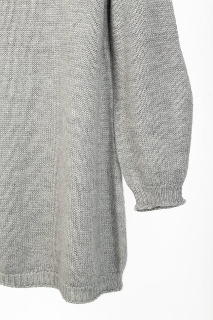 Marie Saint Pierre Grey Alpaca & Silk High-Neck Sweater