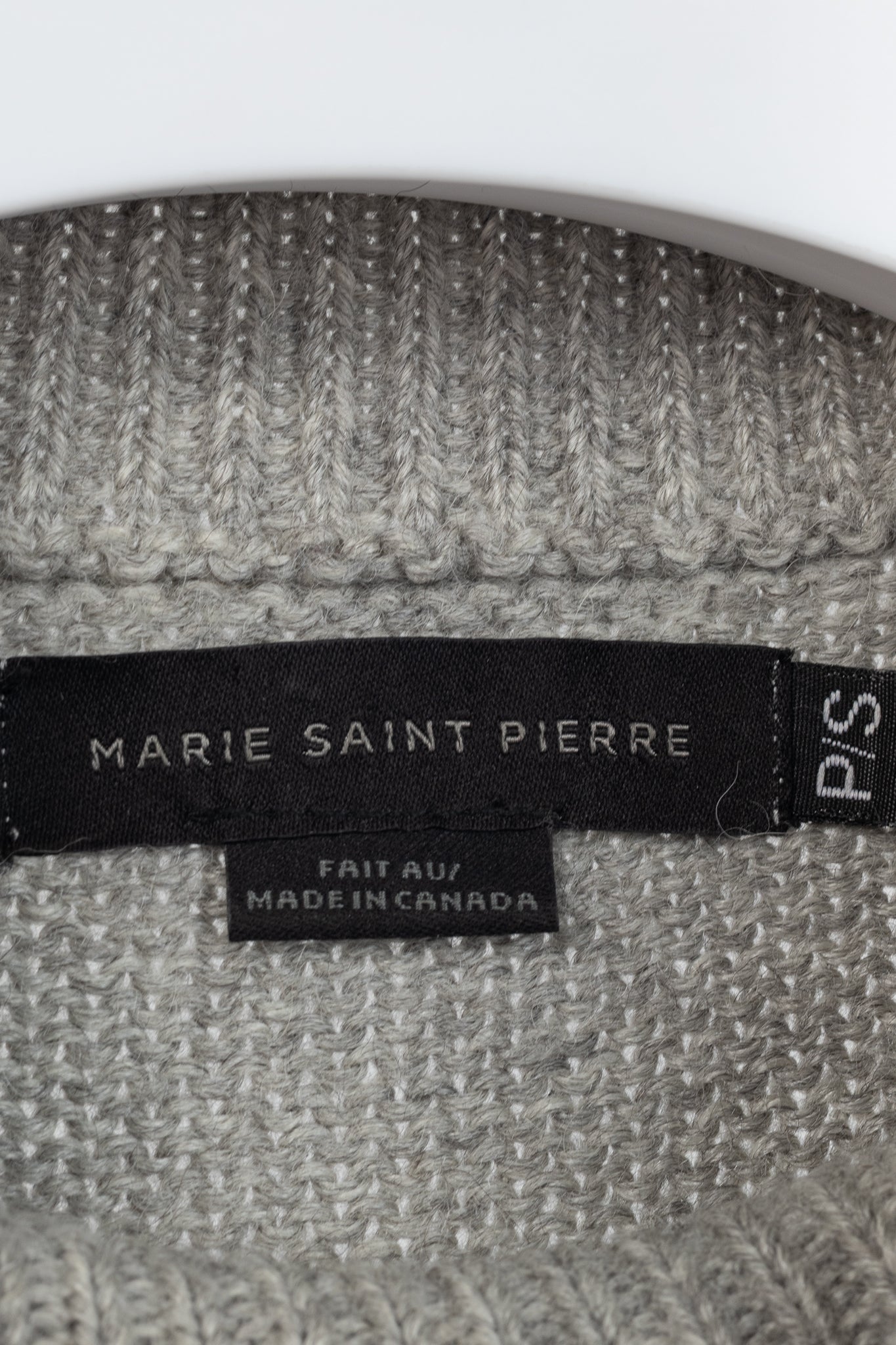 Marie Saint Pierre Grey Alpaca & Silk High-Neck Sweater