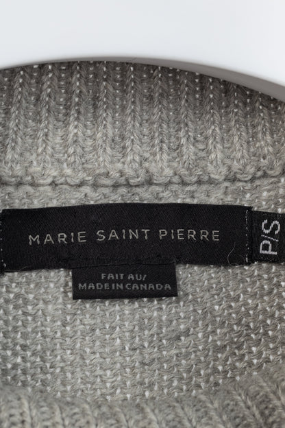 Marie Saint Pierre Grey Alpaca & Silk High-Neck Sweater
