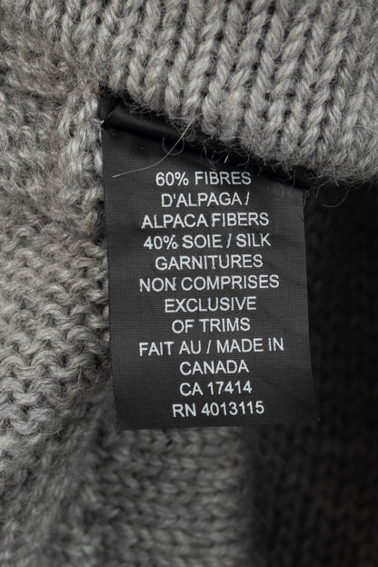 Marie Saint Pierre Grey Alpaca & Silk High-Neck Sweater