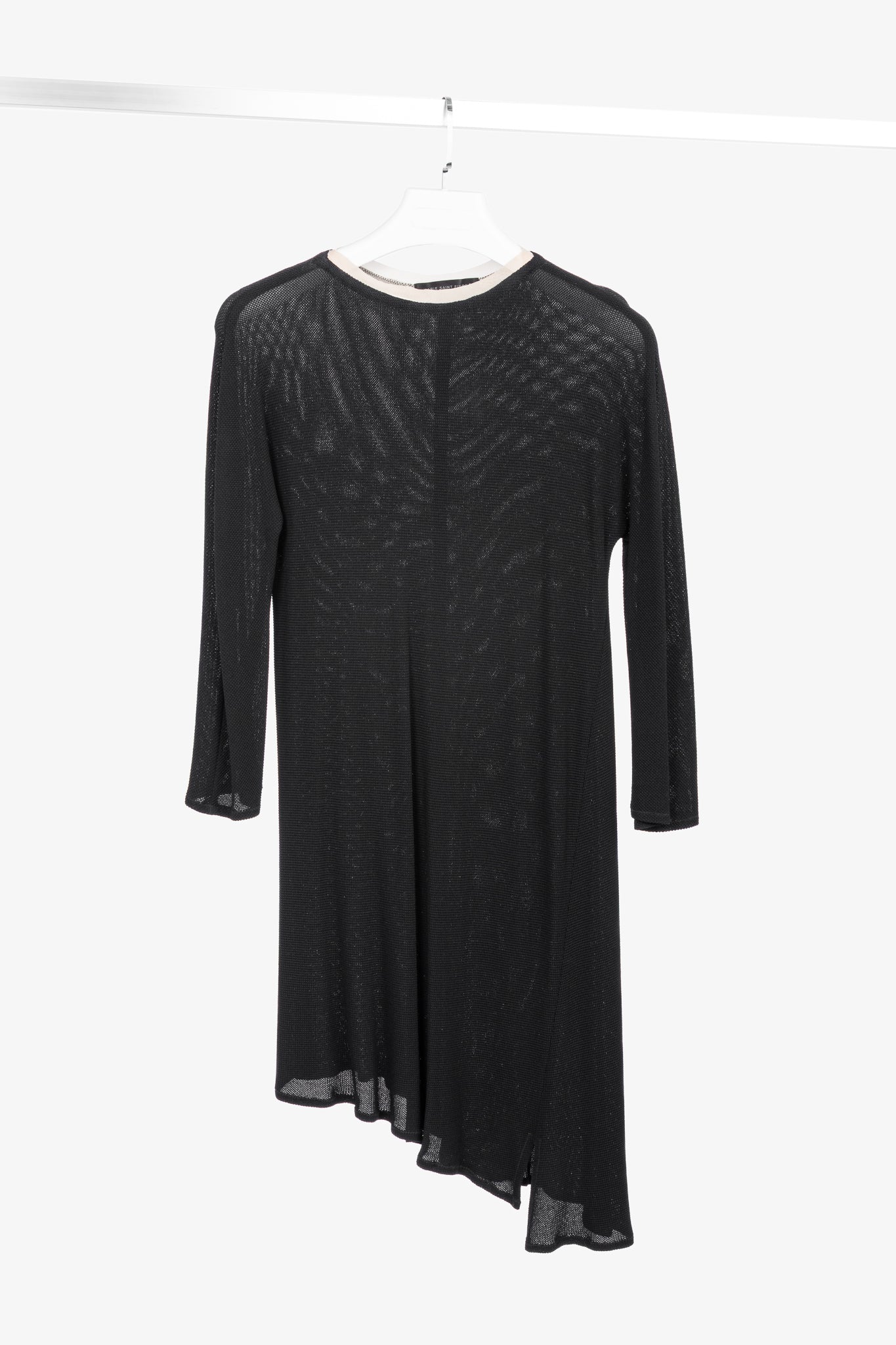 Marie Saint Pierre Black Mesh-Knit Asymmetrical Tunic