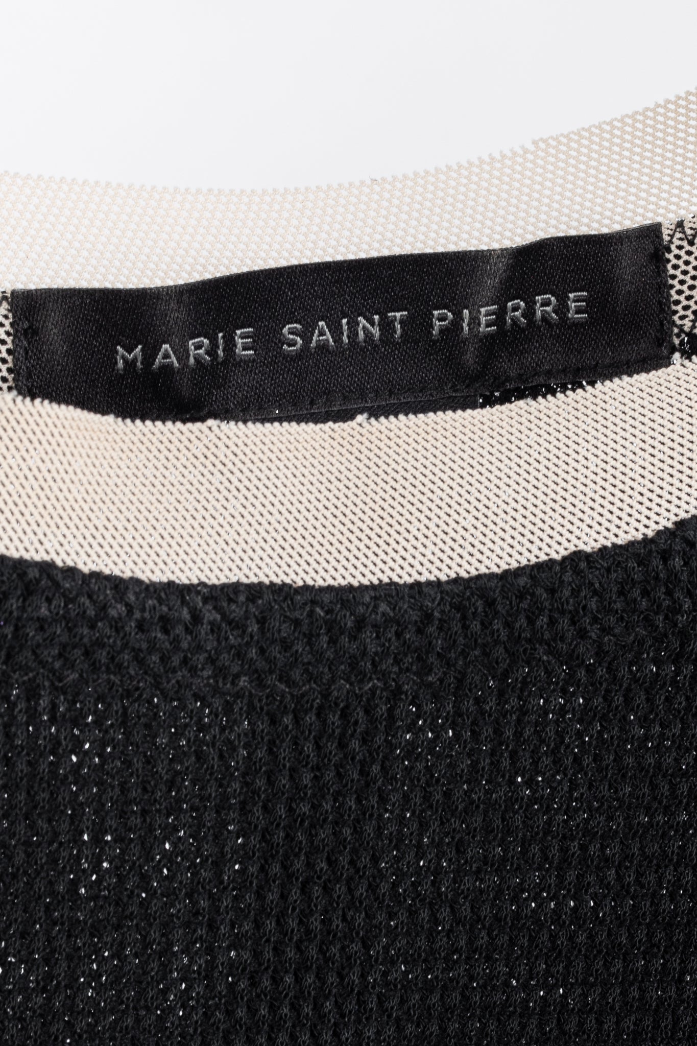 Marie Saint Pierre Black Mesh-Knit Asymmetrical Tunic