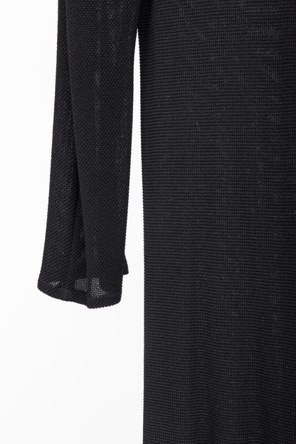 Marie Saint Pierre Black Mesh-Knit Asymmetrical Tunic
