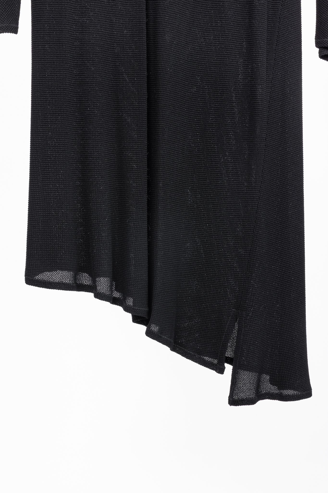 Marie Saint Pierre Black Mesh-Knit Asymmetrical Tunic