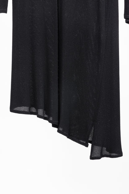 Marie Saint Pierre Black Mesh-Knit Asymmetrical Tunic
