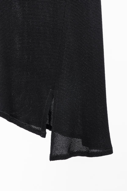 Marie Saint Pierre Black Mesh-Knit Asymmetrical Tunic