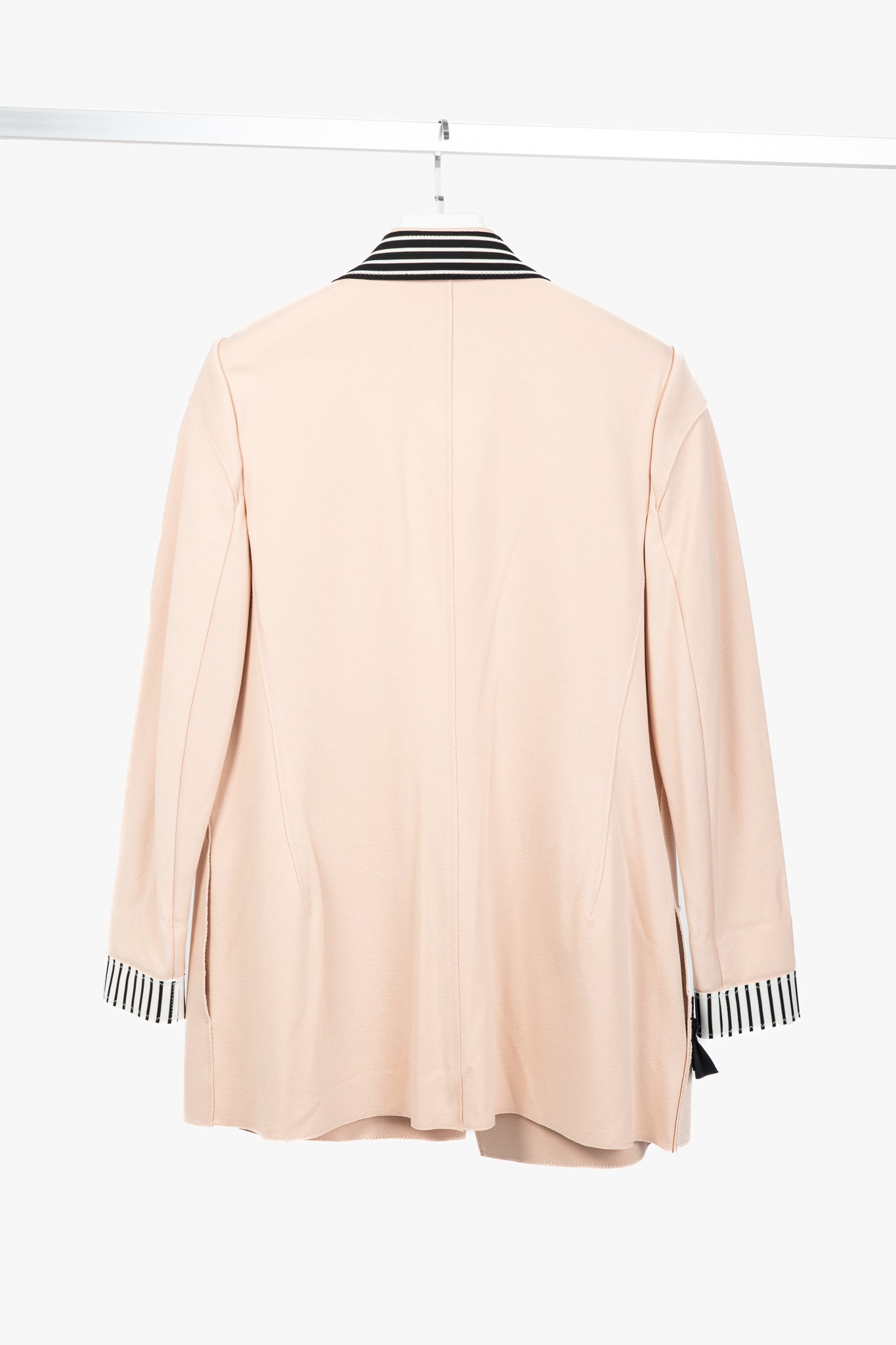 Marie Saint Pierre Peach Double-Jersey Stripe-Trim Blazer