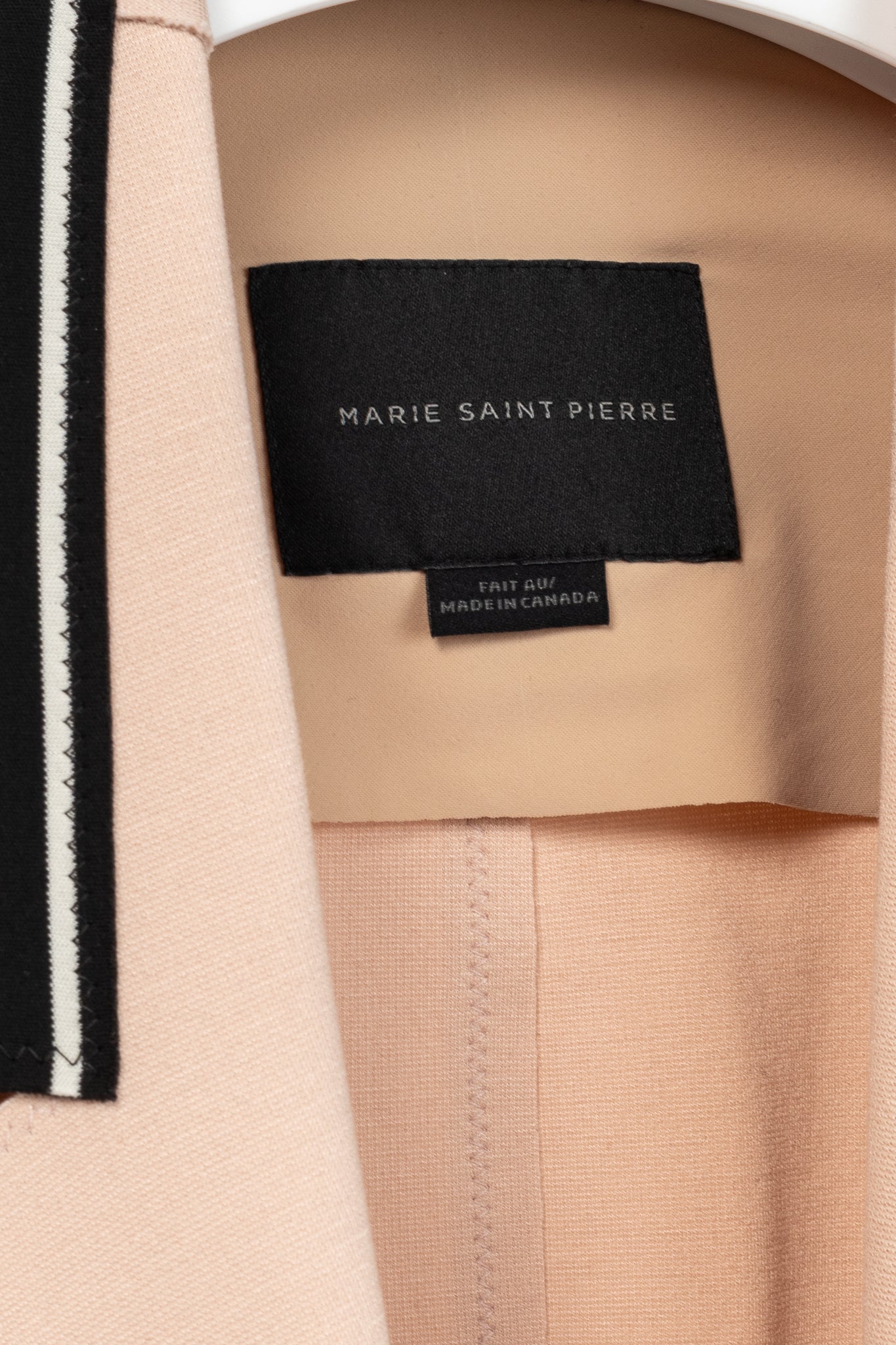 Marie Saint Pierre Peach Double-Jersey Stripe-Trim Blazer