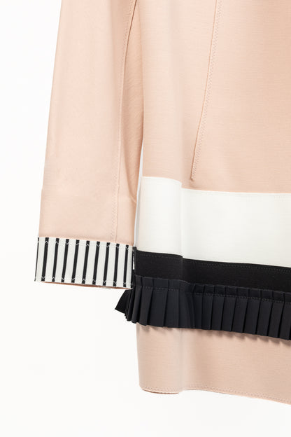 Marie Saint Pierre Peach Double-Jersey Stripe-Trim Blazer