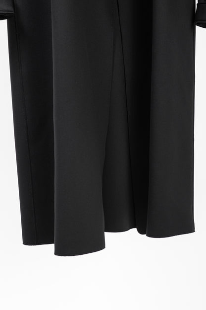 Marie Saint Pierre Black Neoprene Metallic-Neck Open-Front Coat
