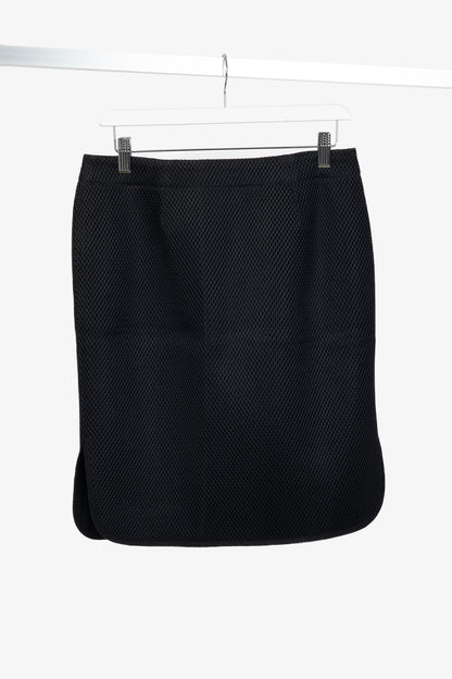 Marie Saint Pierre Westbury Black Honeycomb Scuba Pencil Skirt