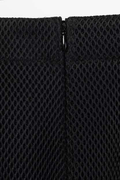 Marie Saint Pierre Westbury Black Honeycomb Scuba Pencil Skirt