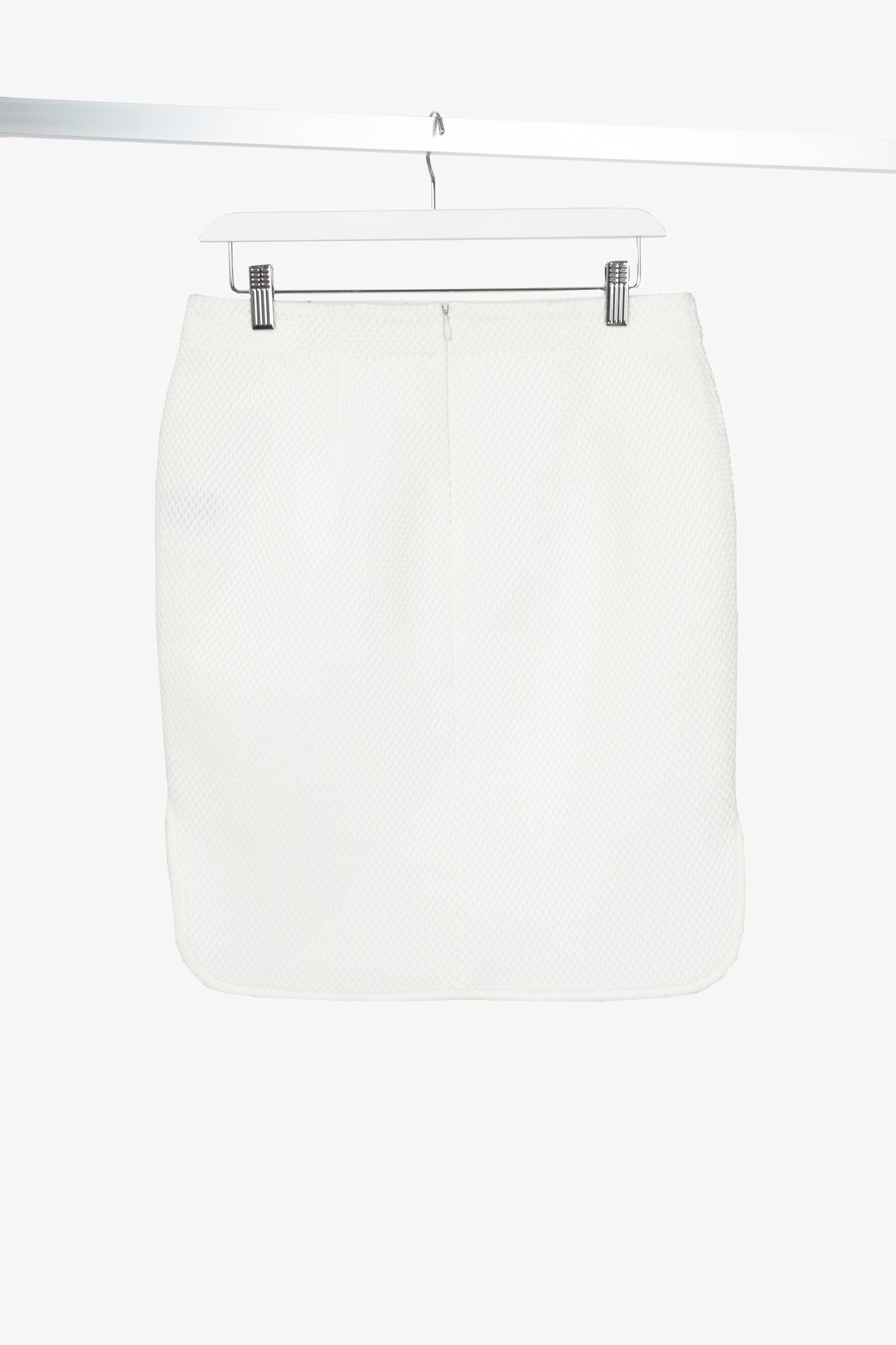 Marie Saint Pierre Westbury Chantilly & Bone Honeycomb Scuba Pencil Skirt