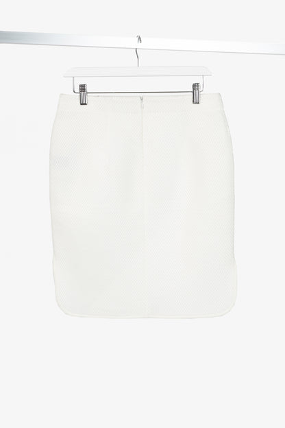 Marie Saint Pierre Westbury Chantilly & Bone Honeycomb Scuba Pencil Skirt