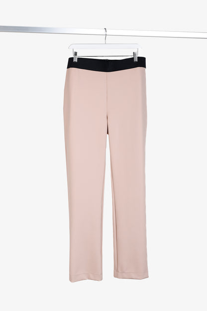 Marie Saint Pierre Peach Neoprene Straight-Leg Pants