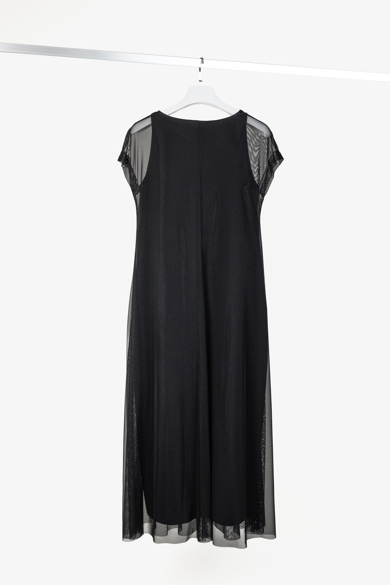 Marie Saint Pierre Black Mesh Sleeveless Maxi Dress