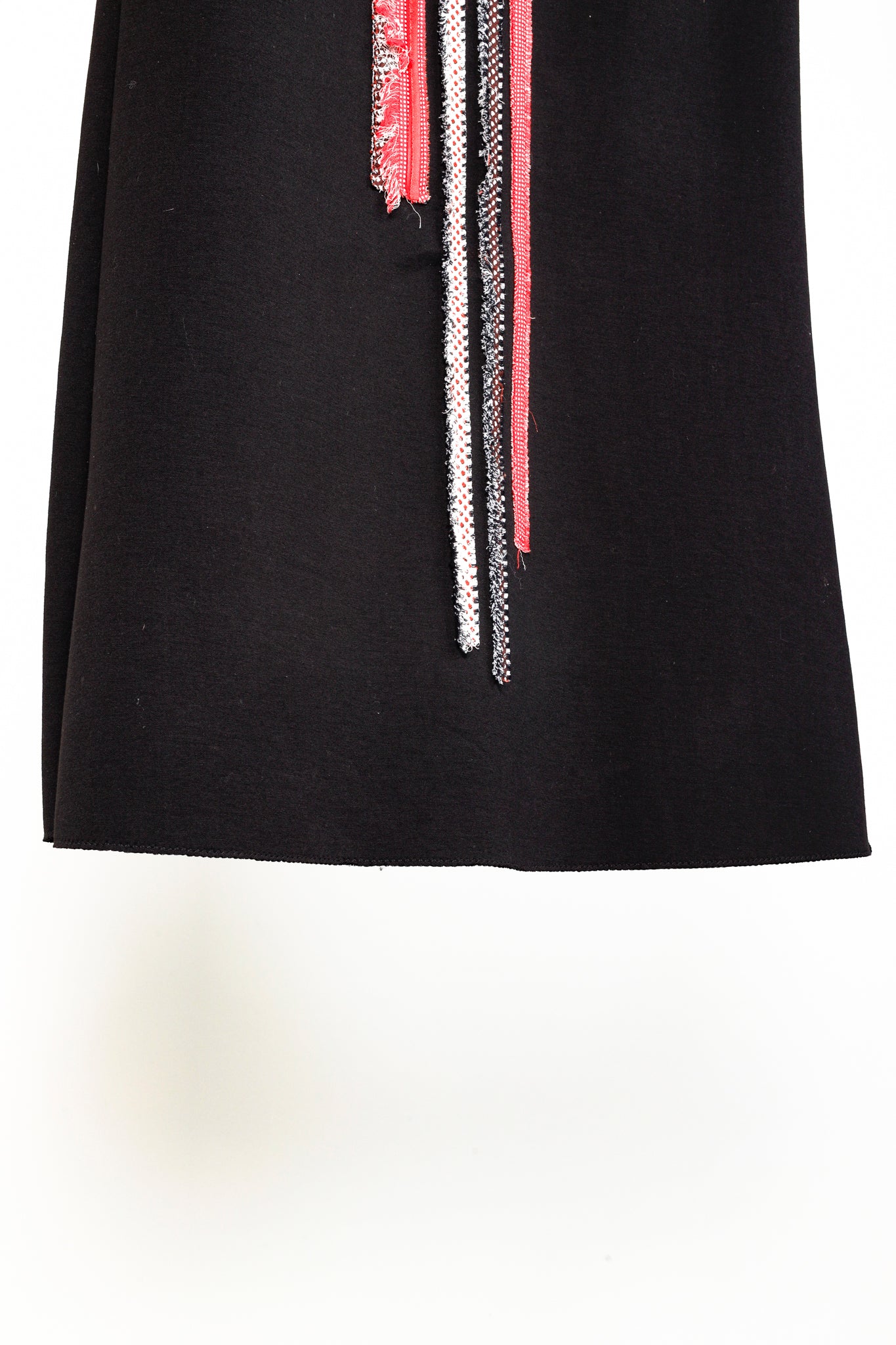 Marie Saint Pierre Black Neoprene Red-Trim Mini Shift Dress