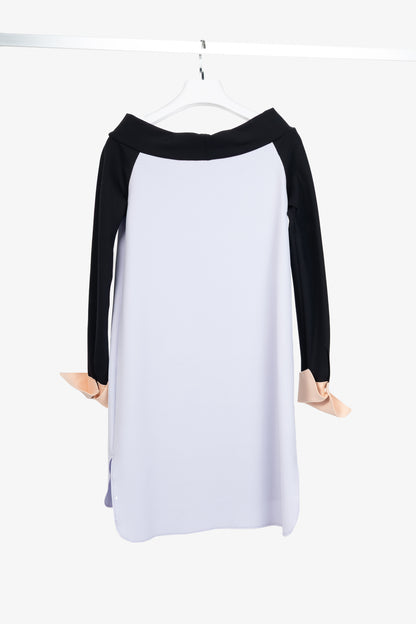 Marie Saint Pierre Lilac Colourblock Fine-Scuba Dress