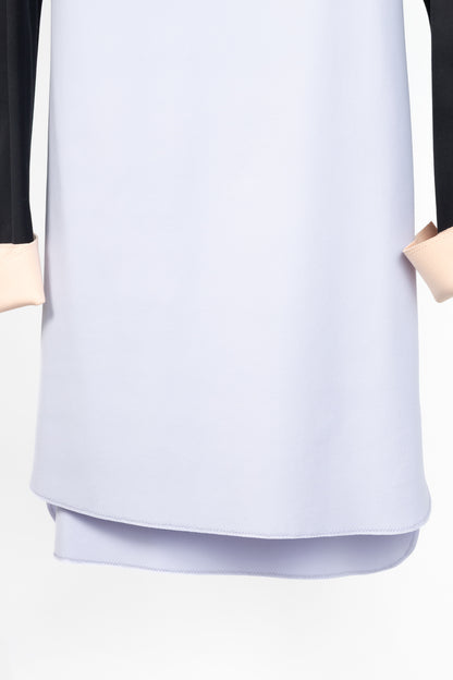 Marie Saint Pierre Lilac Colourblock Fine-Scuba Dress