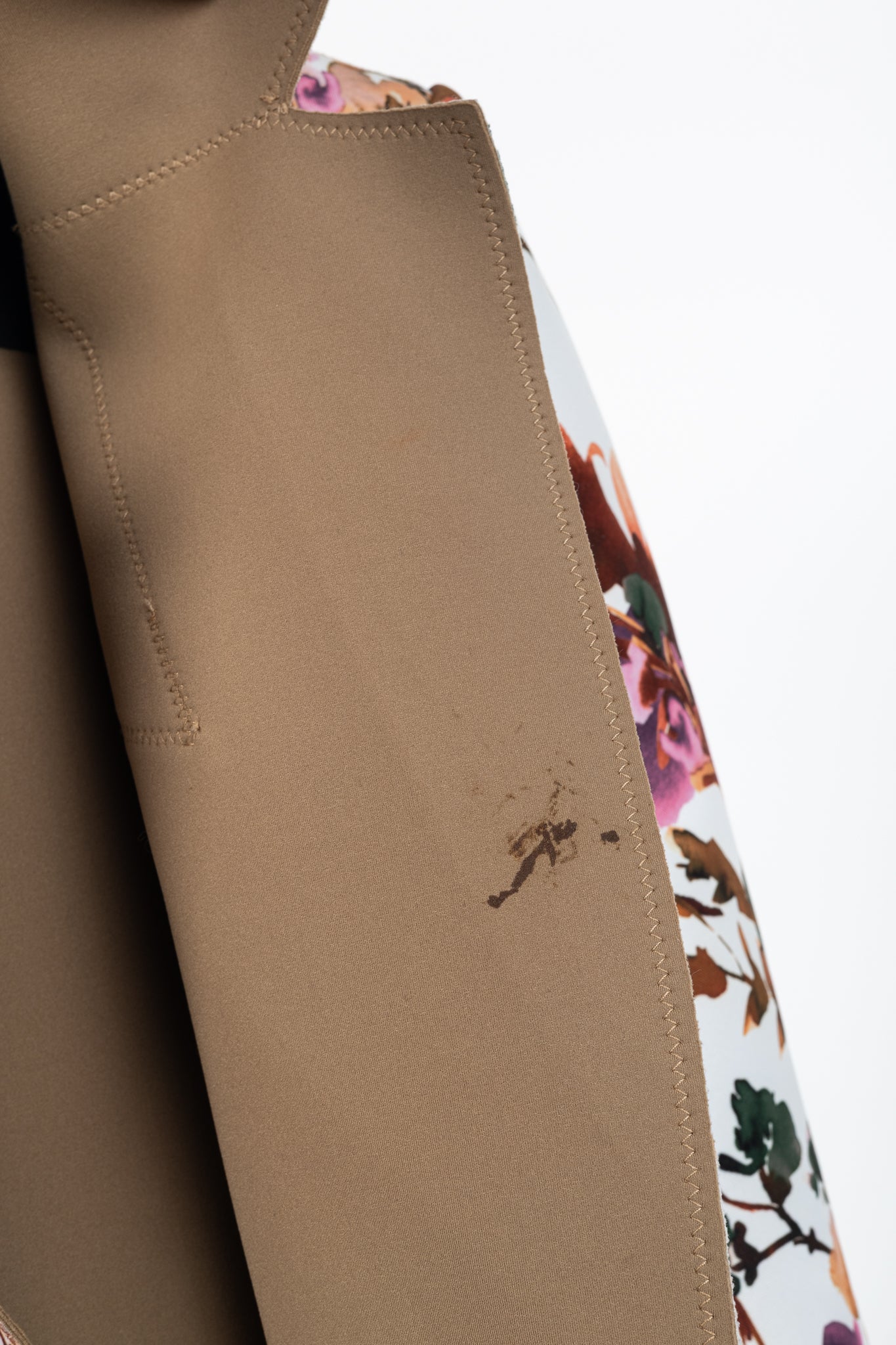 Marie Saint Pierre Redzepi Fall-Print & Sand Floral Neoprene Open-Front Jacket