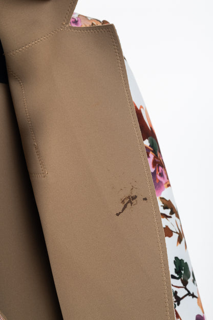 Marie Saint Pierre Redzepi Fall-Print & Sand Floral Neoprene Open-Front Jacket
