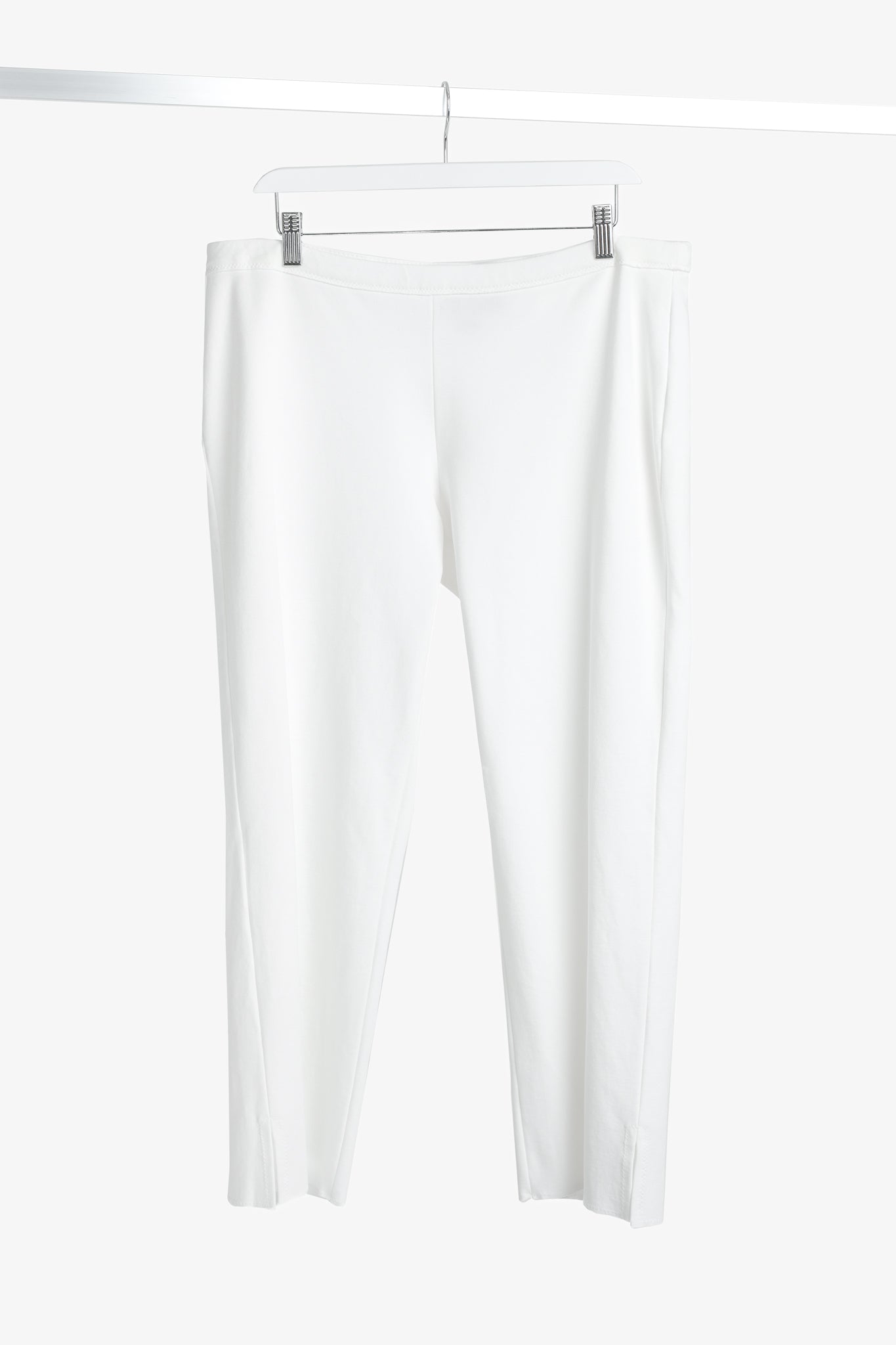 Marie Saint Pierre White Jersey Cropped Pull-On Pants