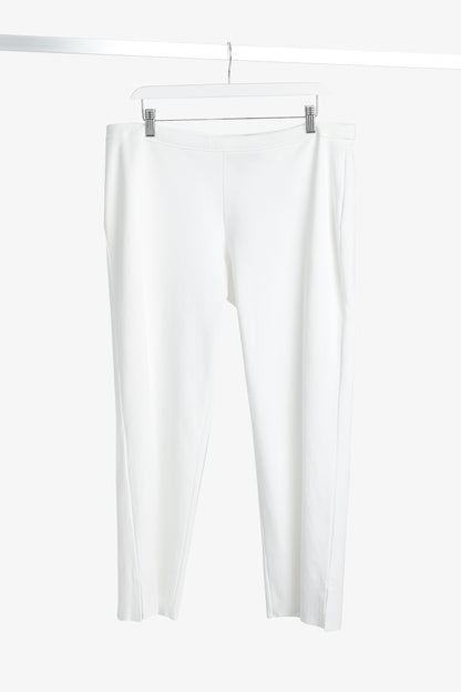 Marie Saint Pierre White Jersey Cropped Pull-On Pants