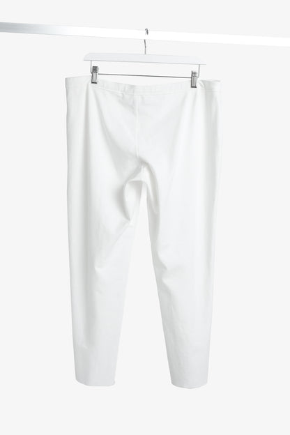 Marie Saint Pierre White Jersey Cropped Pull-On Pants