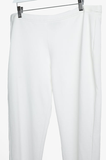 Marie Saint Pierre White Jersey Cropped Pull-On Pants