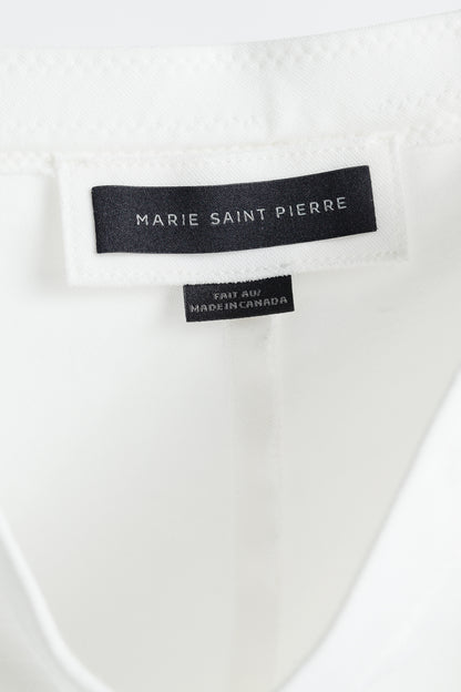Marie Saint Pierre White Jersey Cropped Pull-On Pants