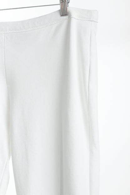 Marie Saint Pierre White Jersey Cropped Pull-On Pants