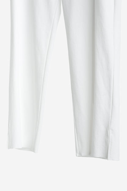 Marie Saint Pierre White Jersey Cropped Pull-On Pants