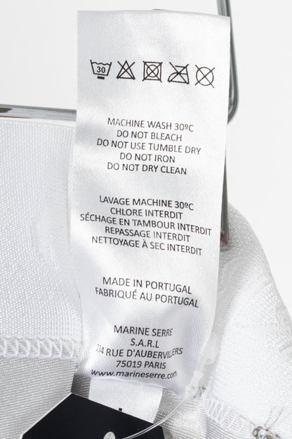 Marine Serre White Line FW20 Taupe Reflective Moon-Print Stirrup Leggings