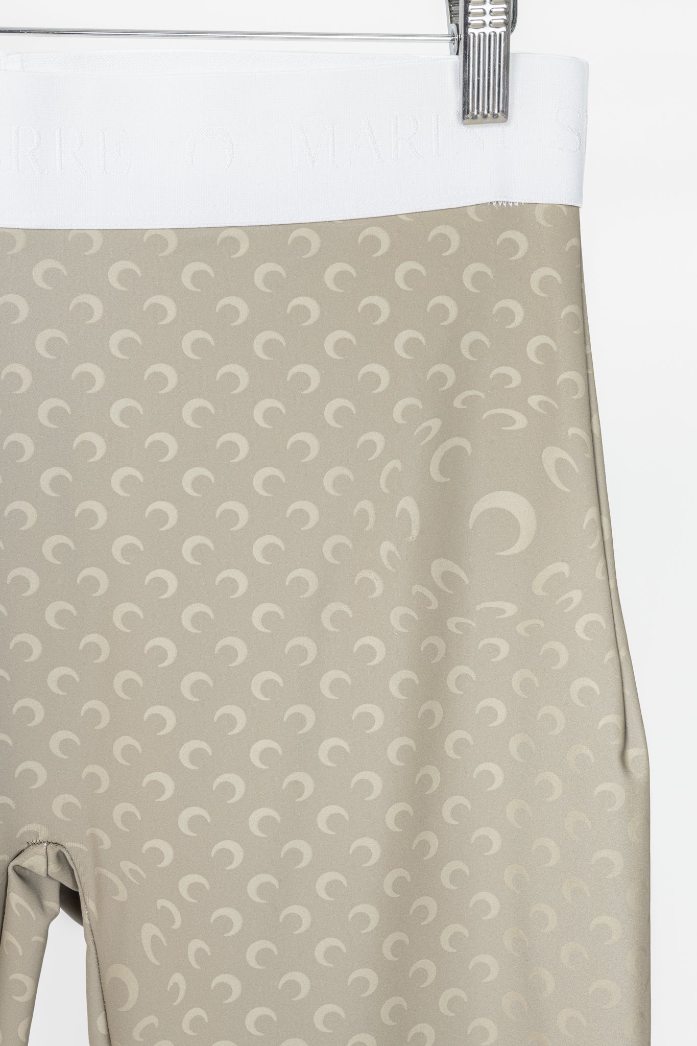 Marine Serre White Line FW20 Taupe Reflective Moon-Print Stirrup Leggings